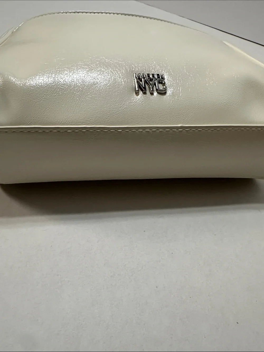 Madden NYC Cream Top-Handle Satchel with Colorful Charm